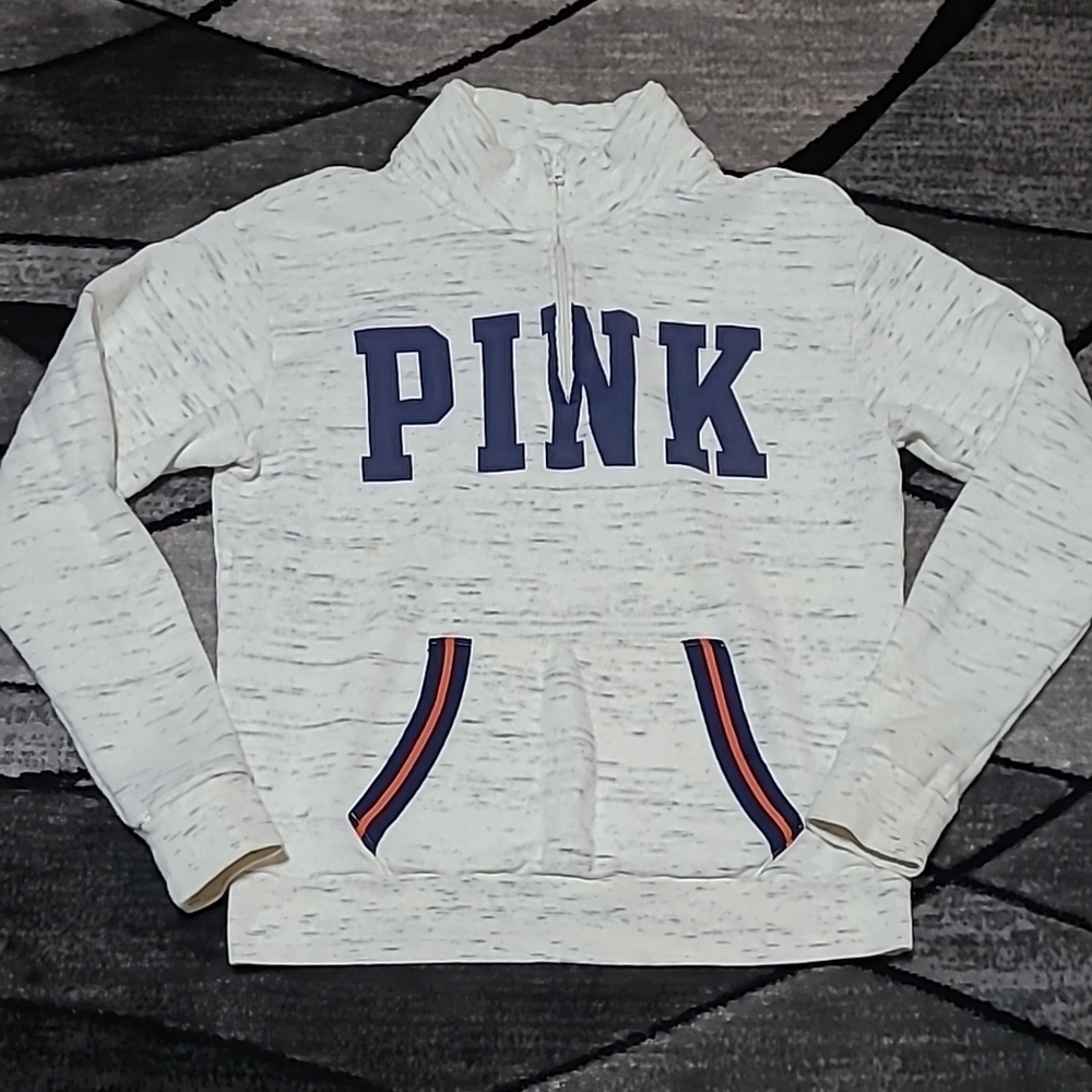 VS PINK 2017 Quarter-Zip  Logo Sweatshirt